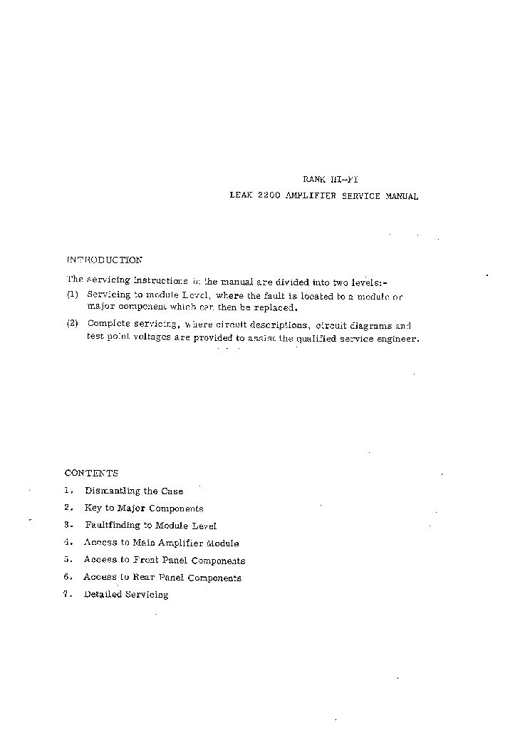 LEAK 2200 SM service manual (1st page)