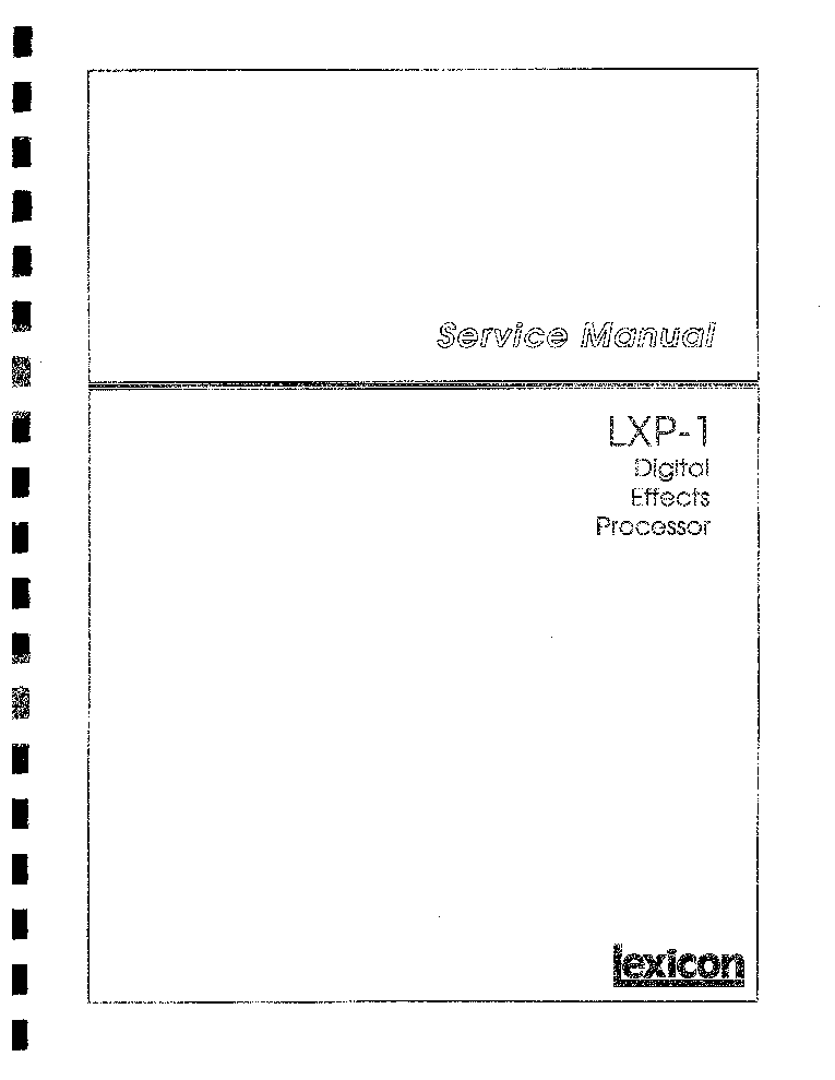 LEXICON LXP-1 SM Service Manual download, schematics, eeprom