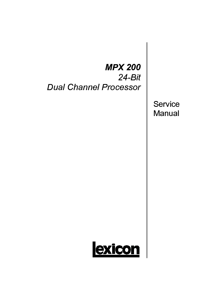 LEXICON MPX 500 SM Service Manual download, schematics, eeprom, repair