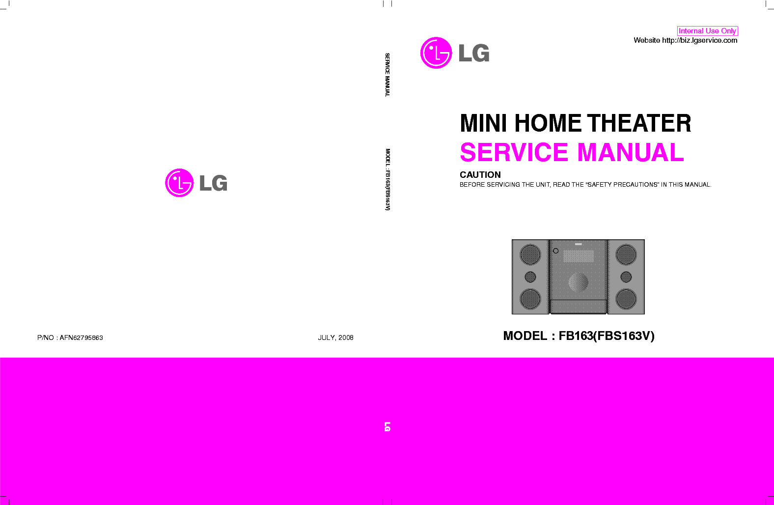 LG FB163 FBS163V AFN62795863 service manual