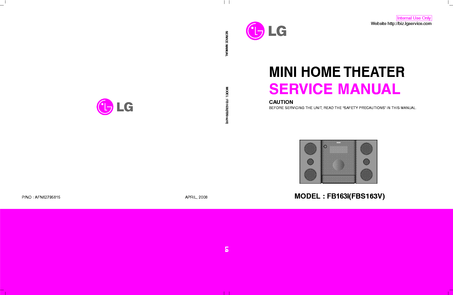 LG FB163I FBS163V AFN62795815 service manual
