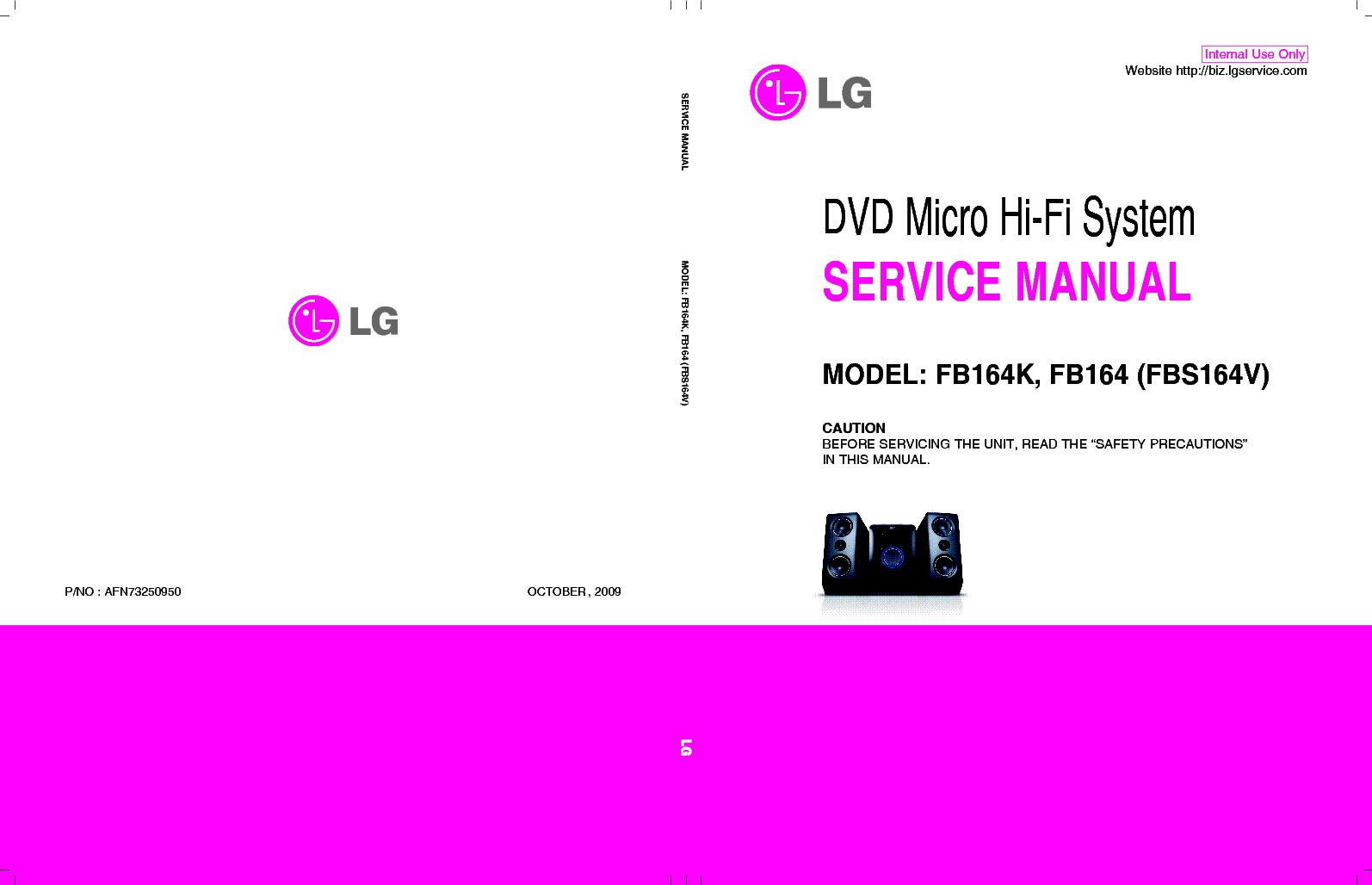 LG FB164K FBS164V AFN73250950 service manual