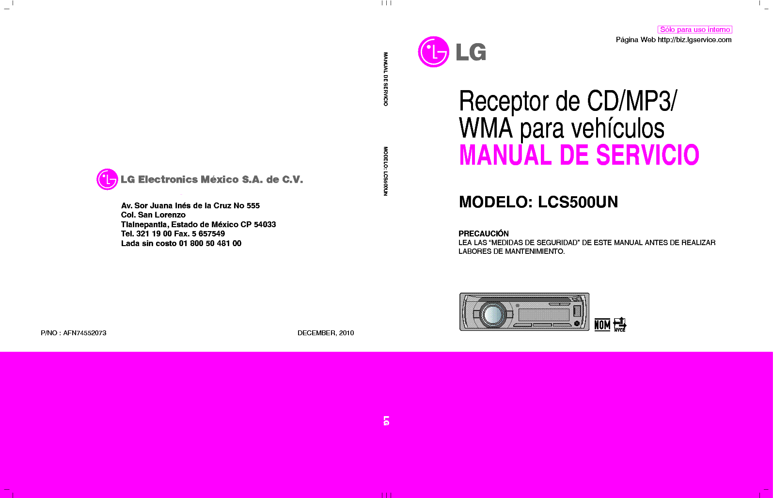 LG LCS500UN service manual