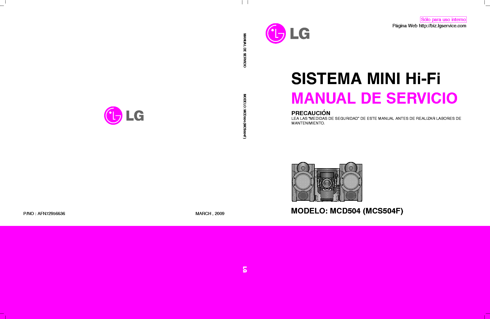 LG MCD504 MCS504F AFN72956636 SPANISH service manual