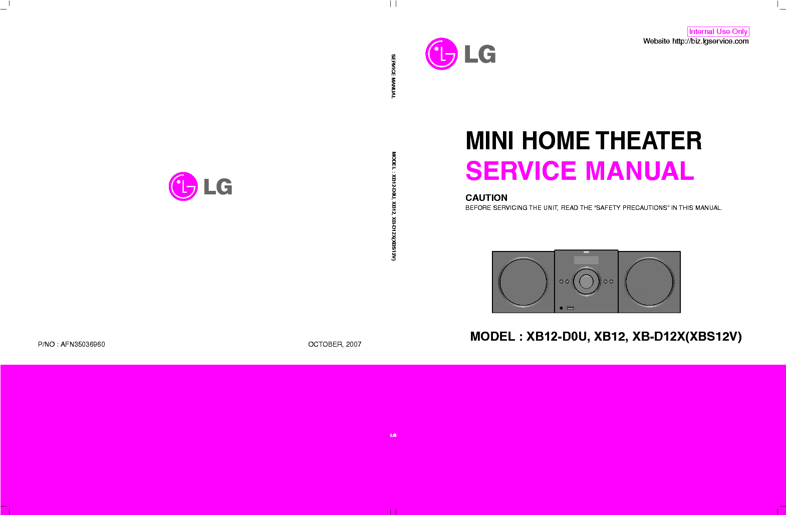 LG XB12 XB12-D0U XB-D12X service manual