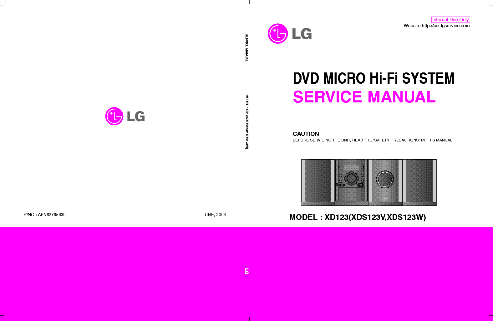 LG XD123 XDS123V-W AFN62795839 SM service manual
