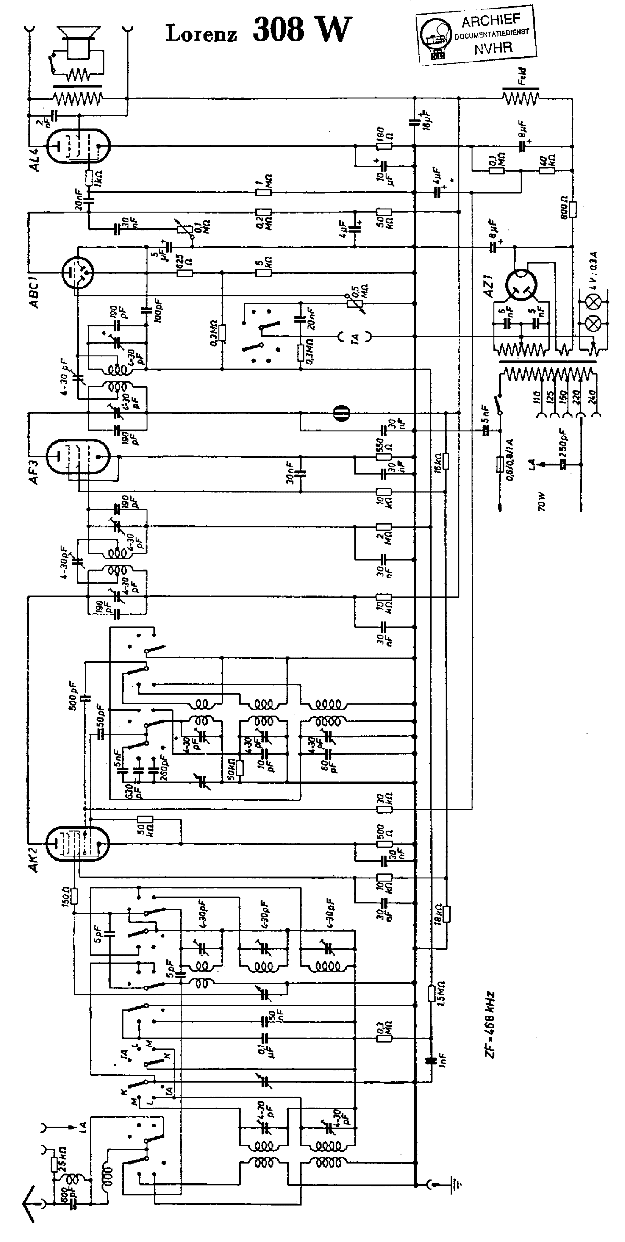 LORENZ 308W AC RECEIVER SCH service manual
