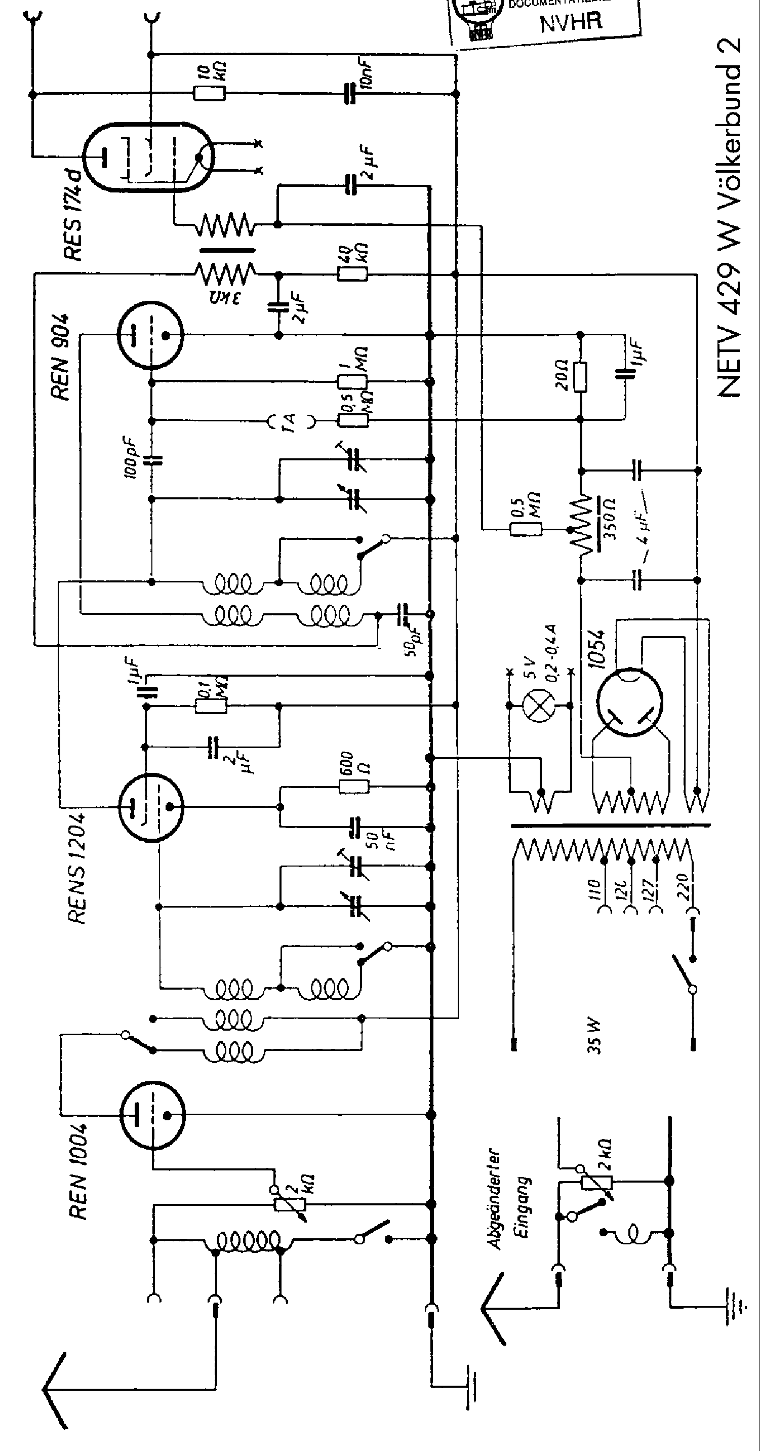 LORENZ 429W VOLKERBUND2 EARLY AC RECEIVER 1929 SM service manual