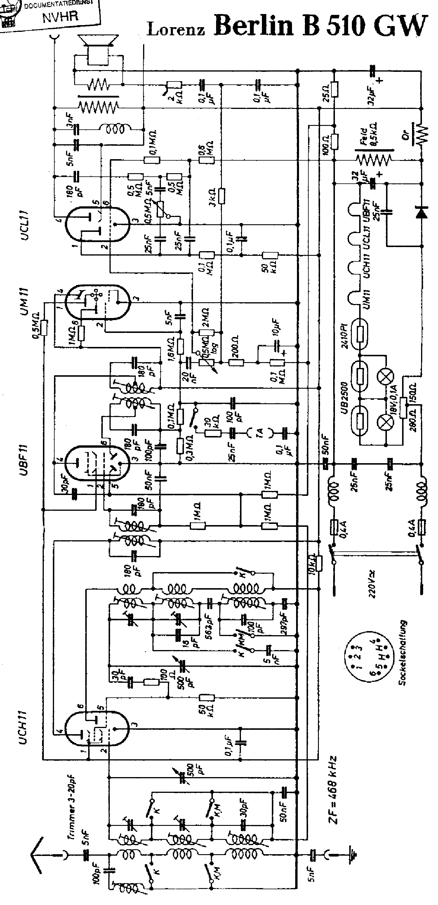 LORENZ B510-GW BERLIN AC-DC RECEIVER SM service manual