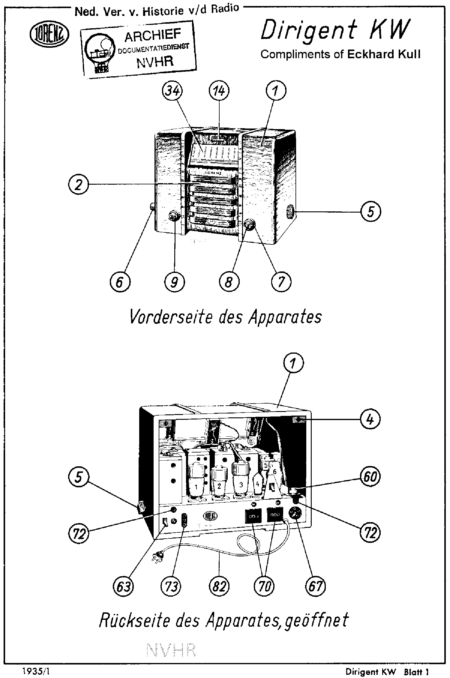 LORENZ DIRIGET-KW AC RECEIVER 1935 SM service manual