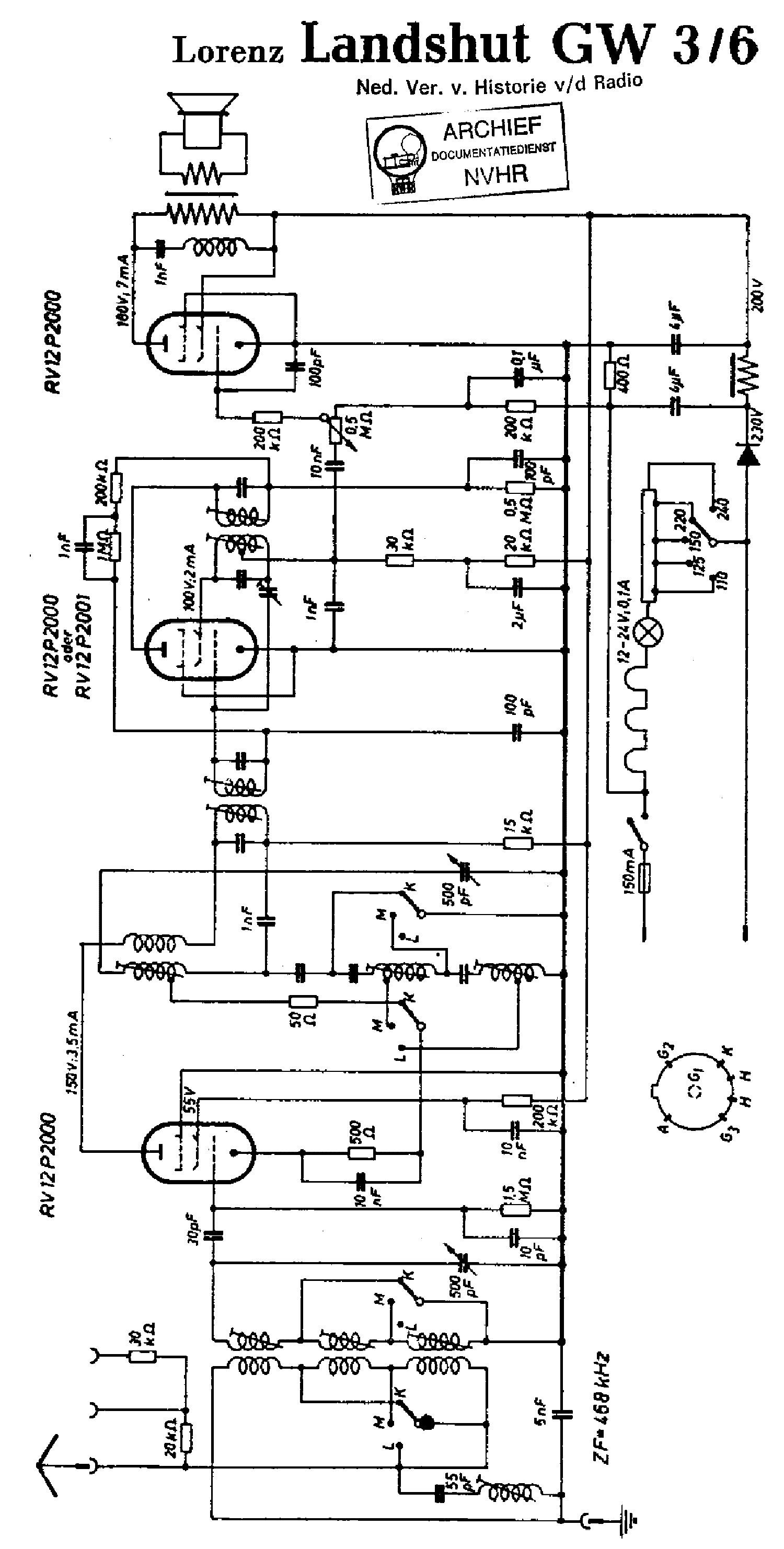LORENZ LANDSHUT-GW3-6 AC-DC RECEIVER SCH service manual