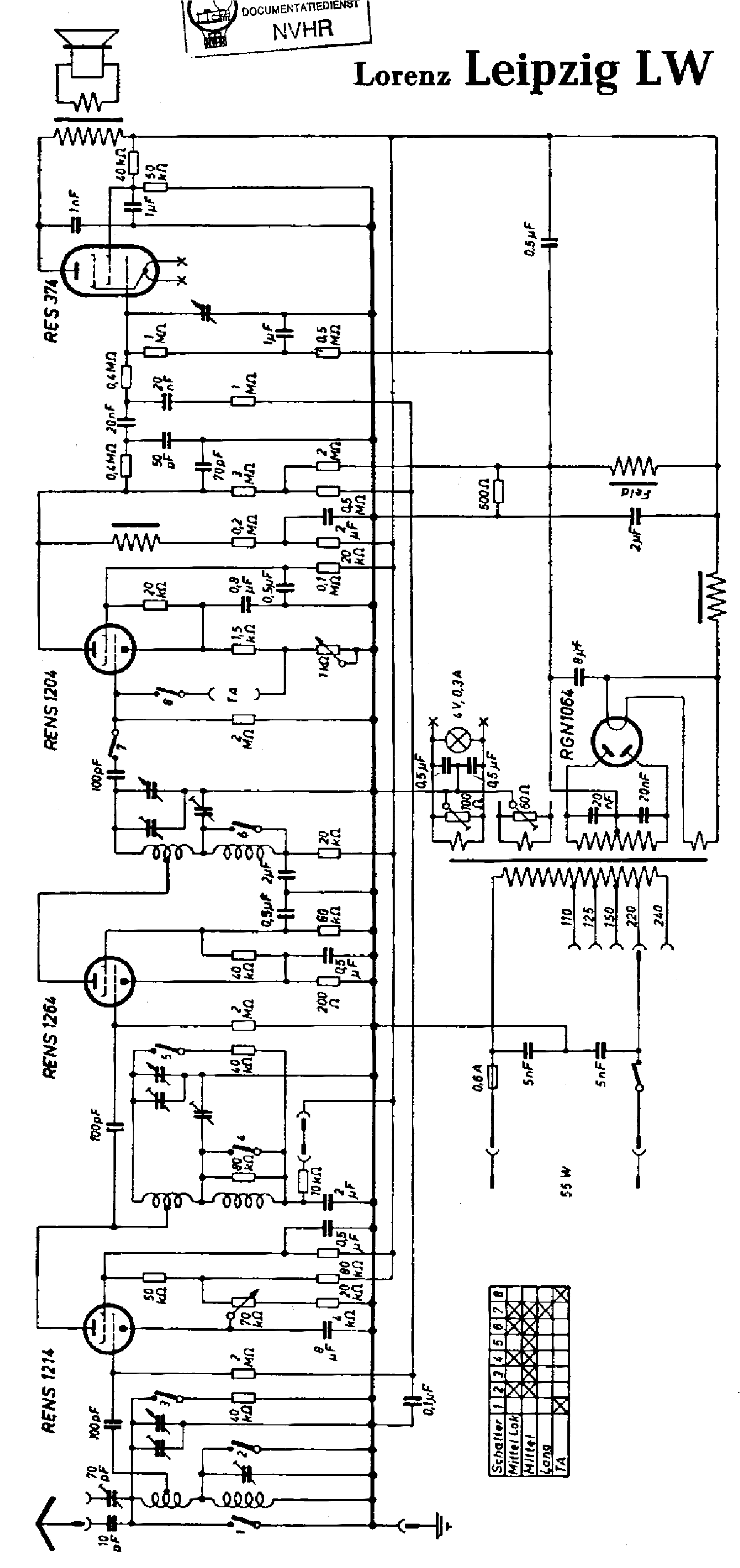 LORENZ LEIPZIGLW AC RECEIVER SCH service manual