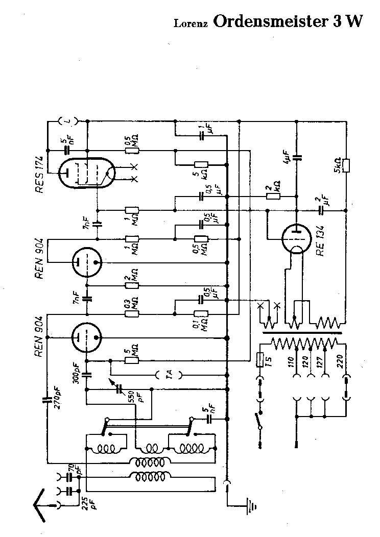 LORENZ ORDENSMEISTER 3W RECEIVER SCH service manual