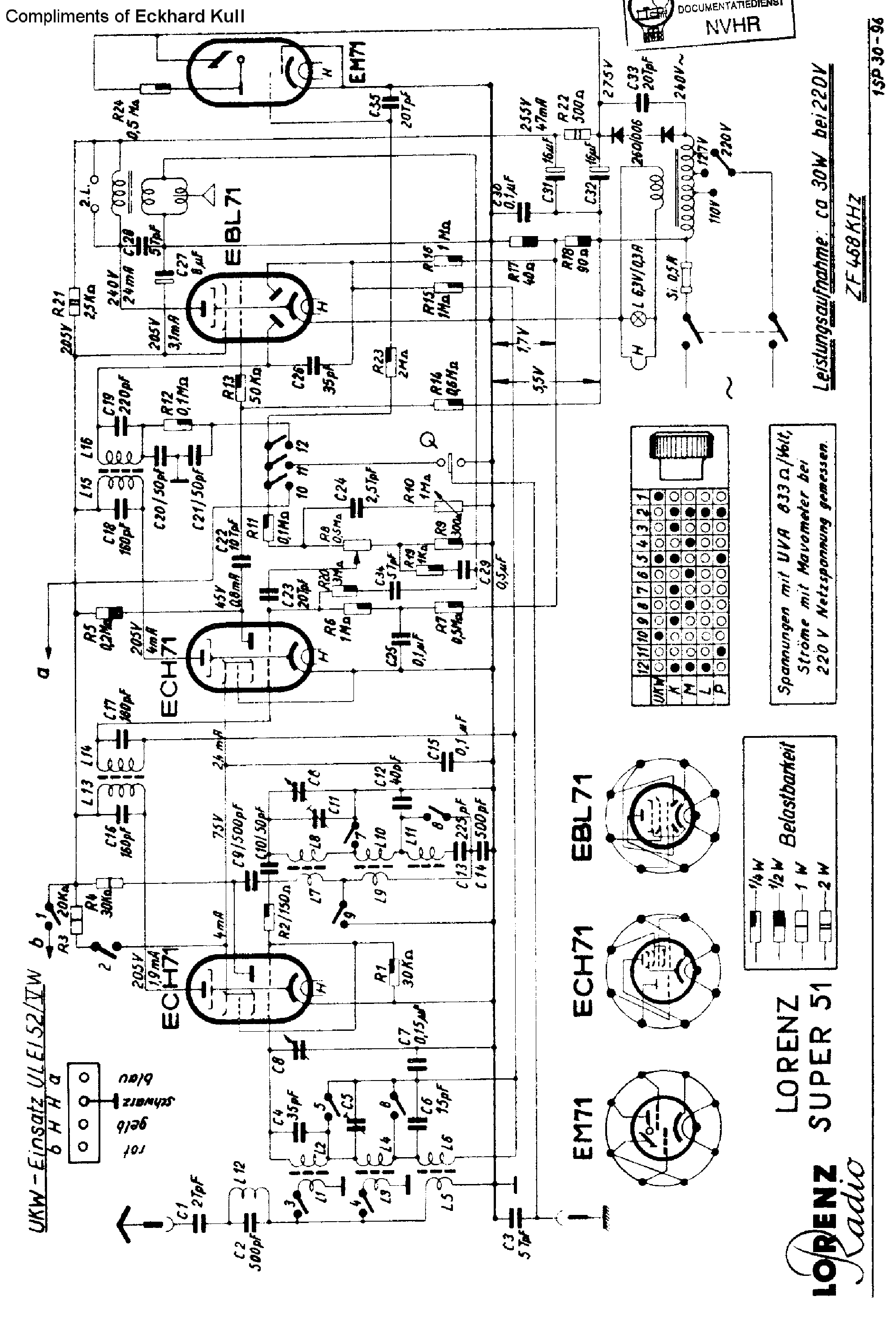 LORENZ SUPER51 AC RECEIVER 1951 SM service manual