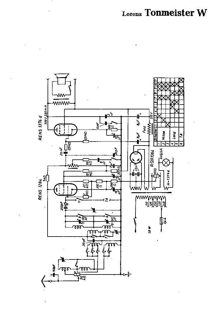 LORENZ TONMEISTER W RECEIVER SCH service manual