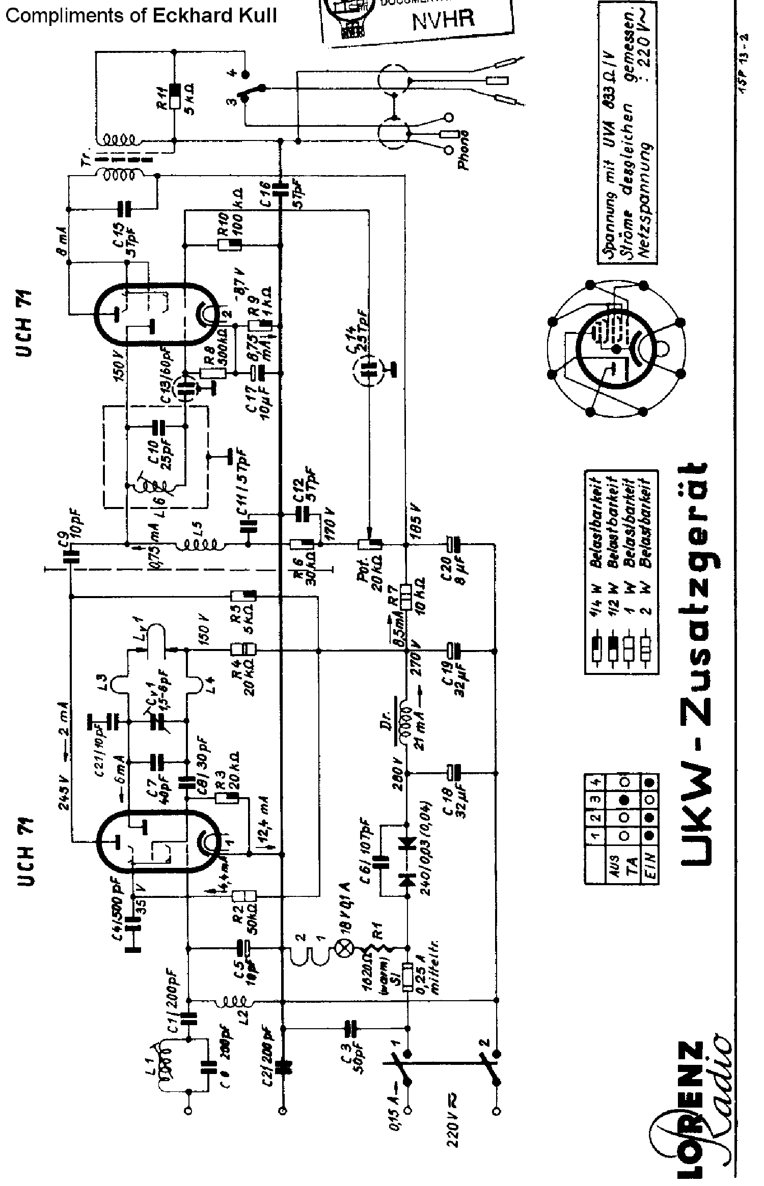 LORENZ UKW-VORSATZ VHF-FM ADAPTER 1950 SCH service manual