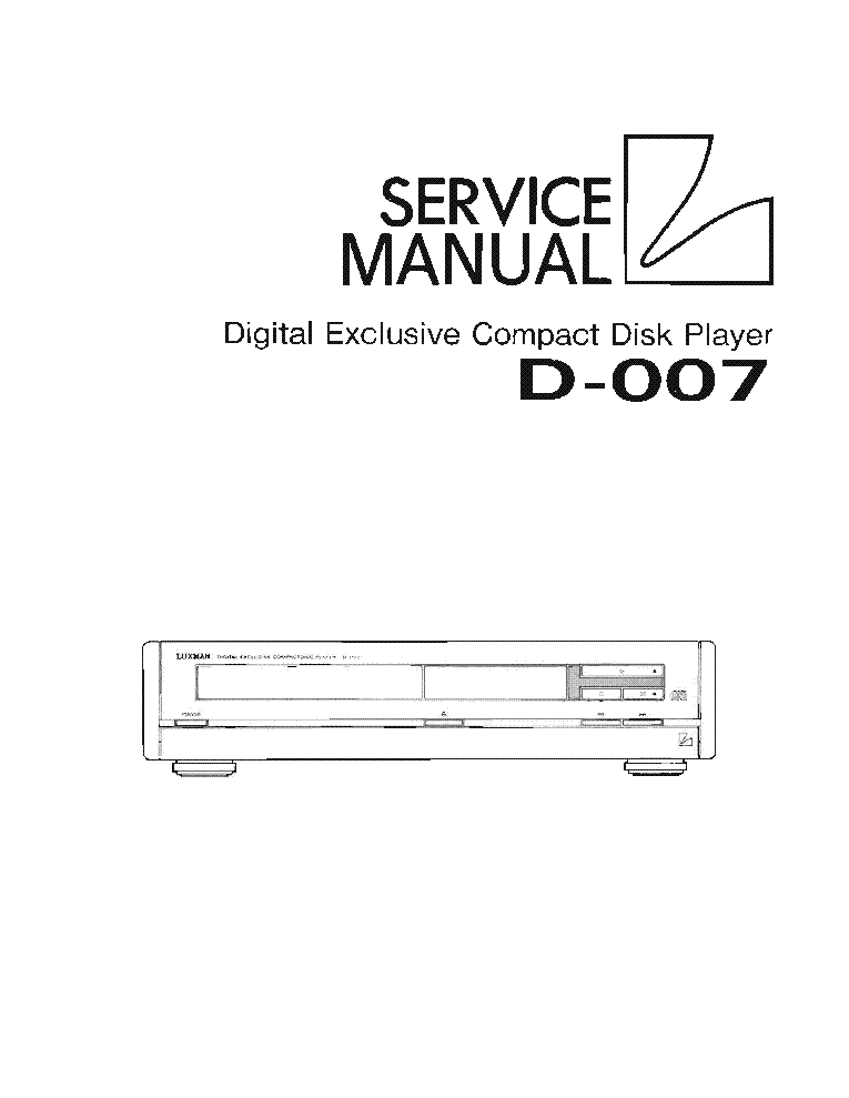 LUXMAN D-007 CD PLAYER SM Service Manual Download, Schematics, Eeprom ...