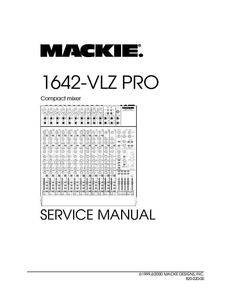 MACKIE 1642-VLZ-PRO SM NO-SCH Service Manual download, schematics