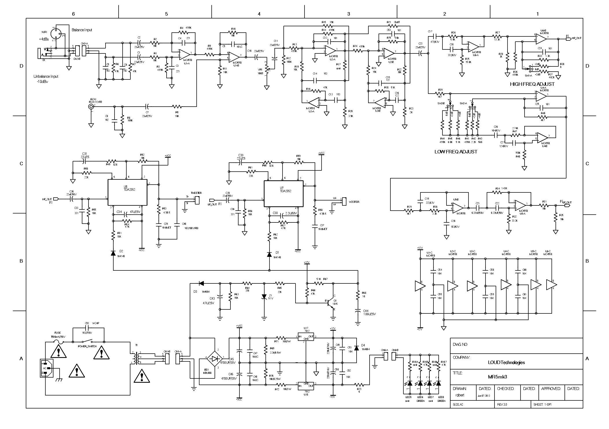 MACKIE MR5 MK3 SCHEMATIC service manual