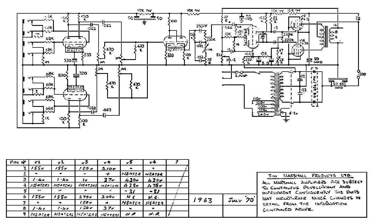 Marshall jvm 205c схема