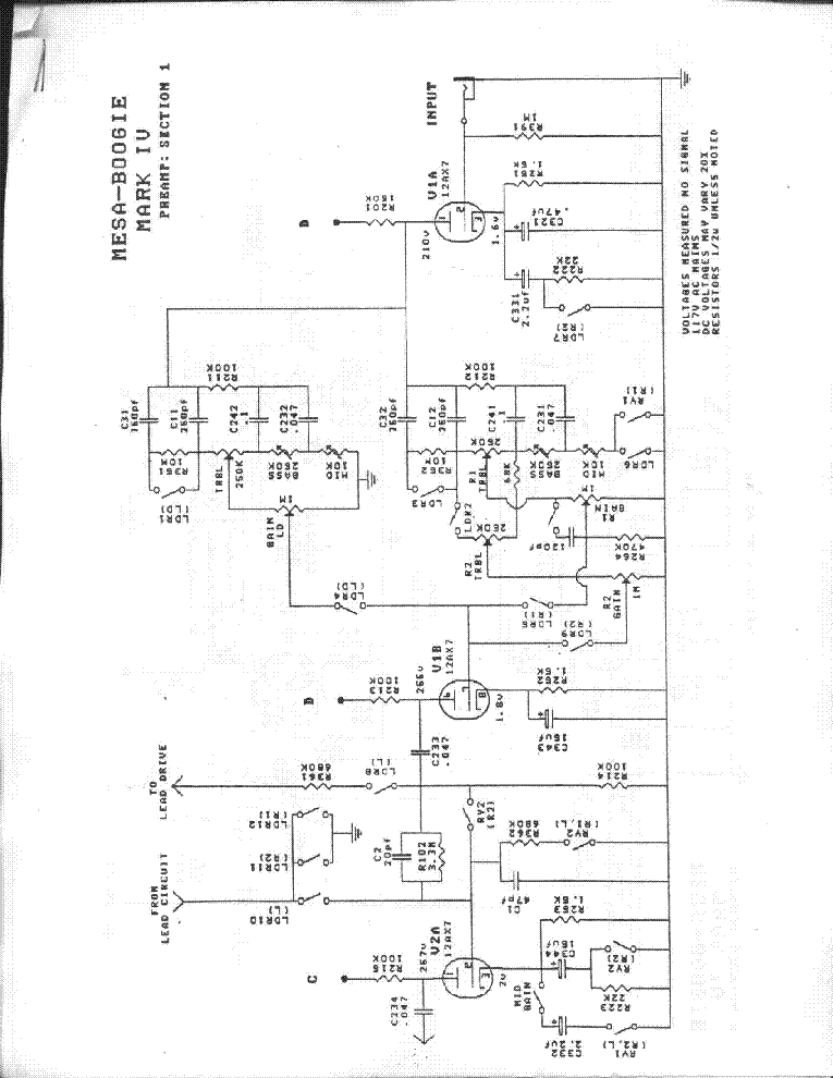 Mesa Boogie Mark 1 Schematic