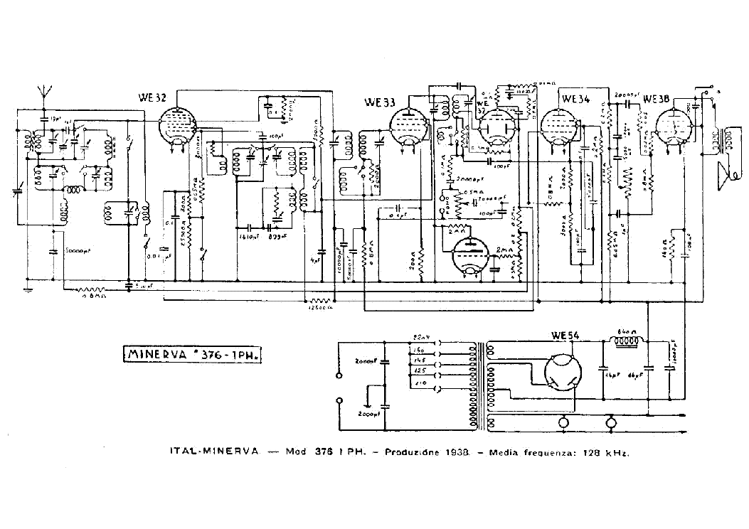 MINERVA 376-1PH AM RADIO RECEIVER SCH service manual
