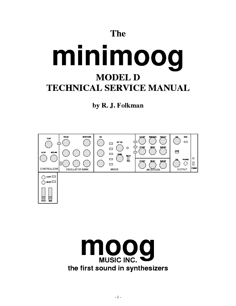 MOOG MINIMOOG-D service manual