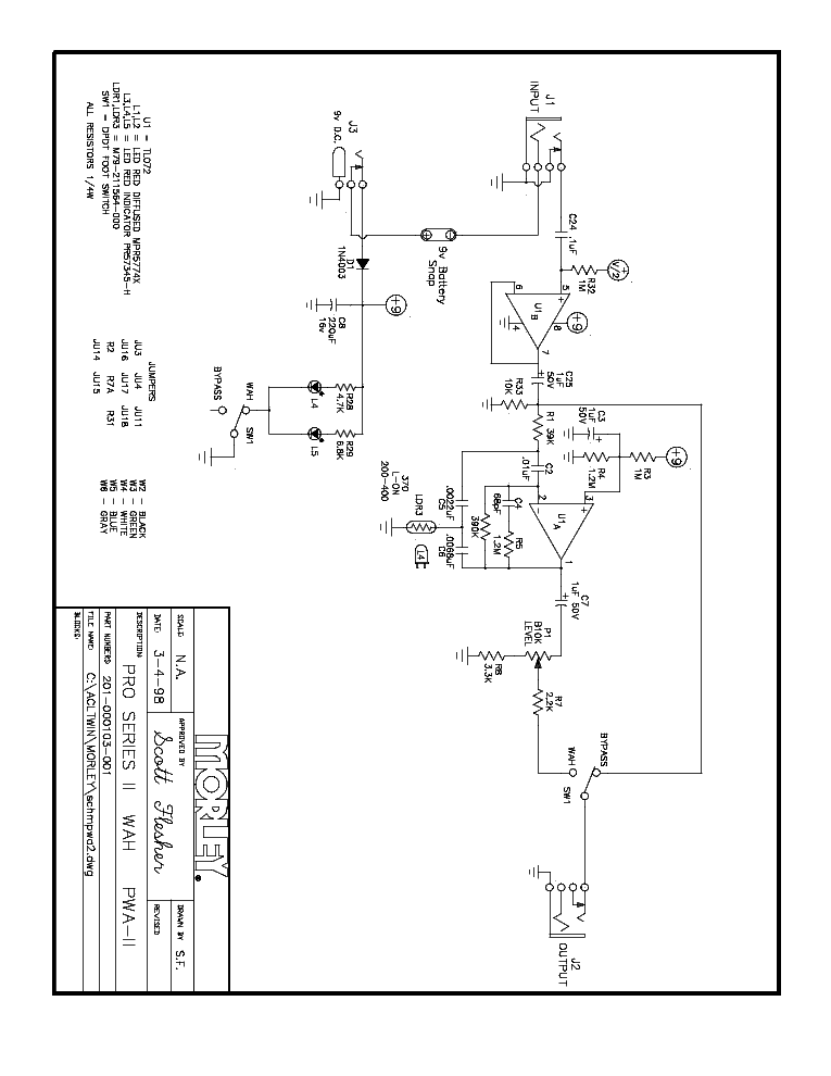 MORLEY PWA-LL PRO SERIES WAH Service Manual download, schematics