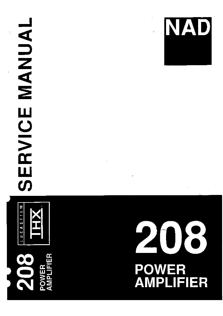 NAD 208 POWER AMPLIFIER service manual (1st page)