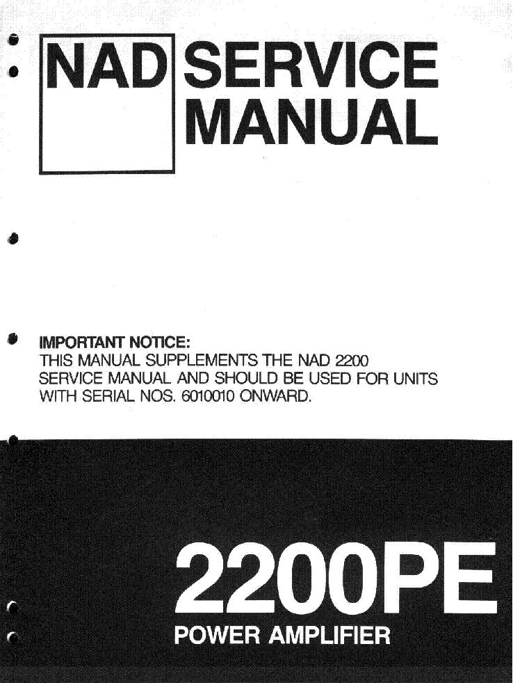NAD 2200PE PARTS SCH service manual (1st page)