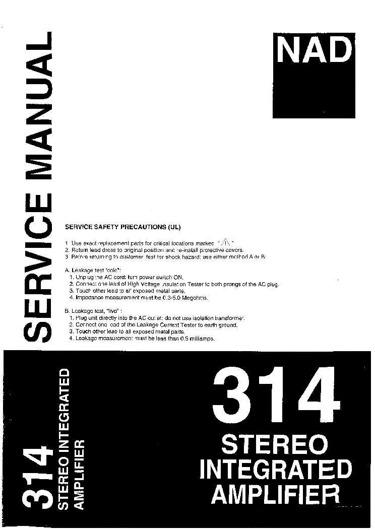 NAD 314 SM service manual (1st page)