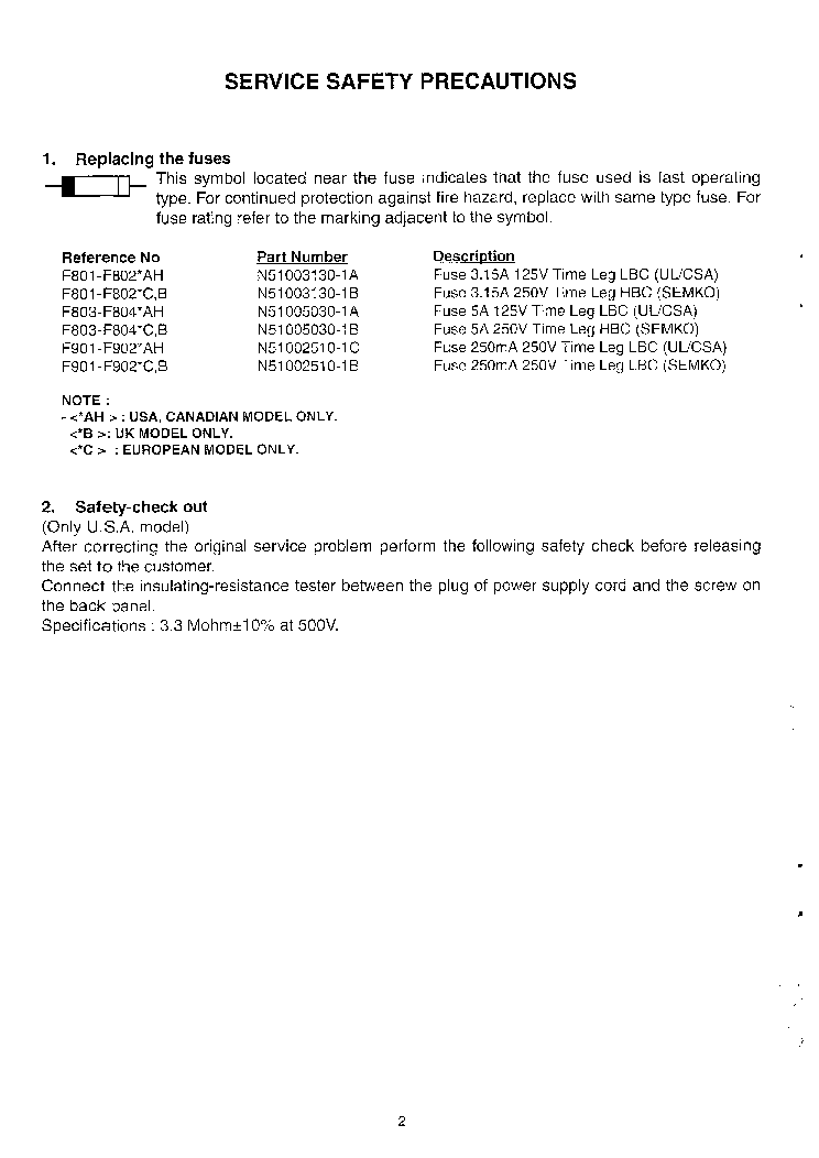 NAD 314 SM service manual (2nd page)