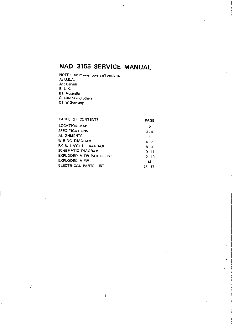NAD 3155 SM service manual (2nd page)