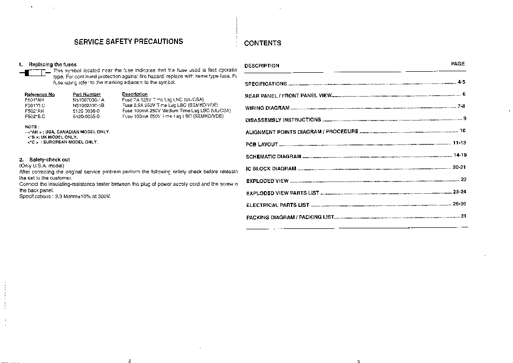 NAD 317 service manual (2nd page)