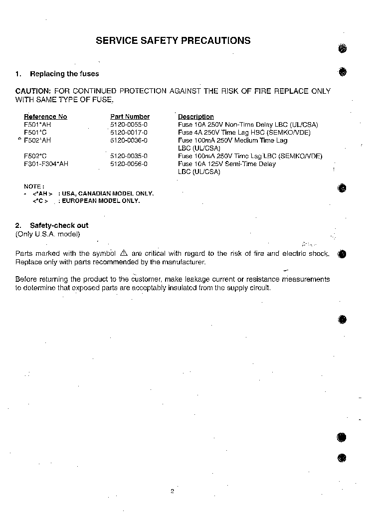 NAD 319 SM service manual (2nd page)