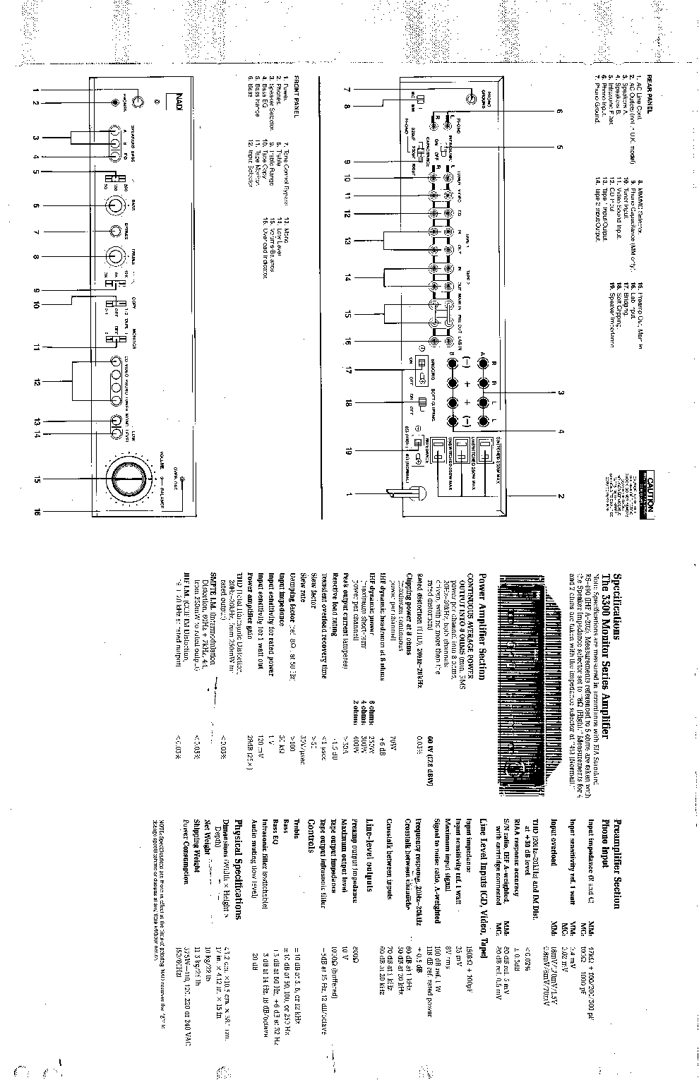 NAD 3300 INTEGRATED AMPLIFIER service manual (2nd page)