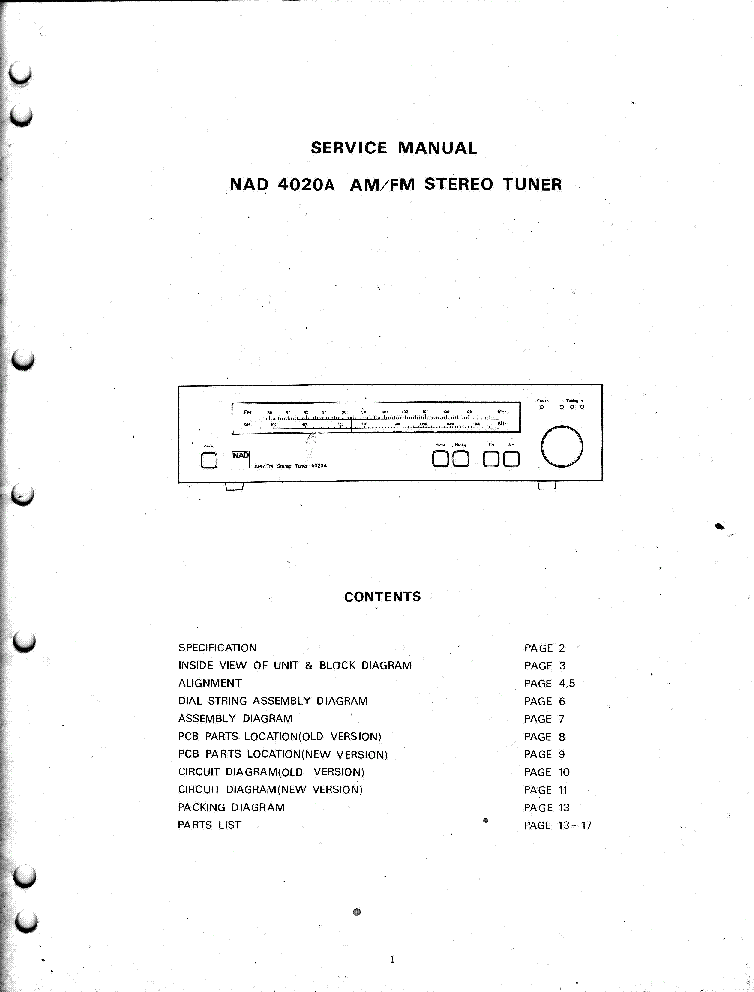 NAD 4020A 19PAGES SM service manual (1st page)