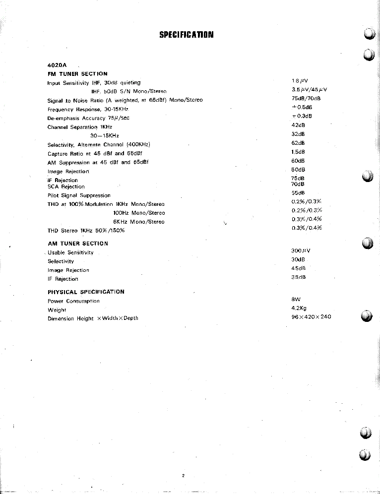 NAD 4020A 19PAGES SM service manual (2nd page)