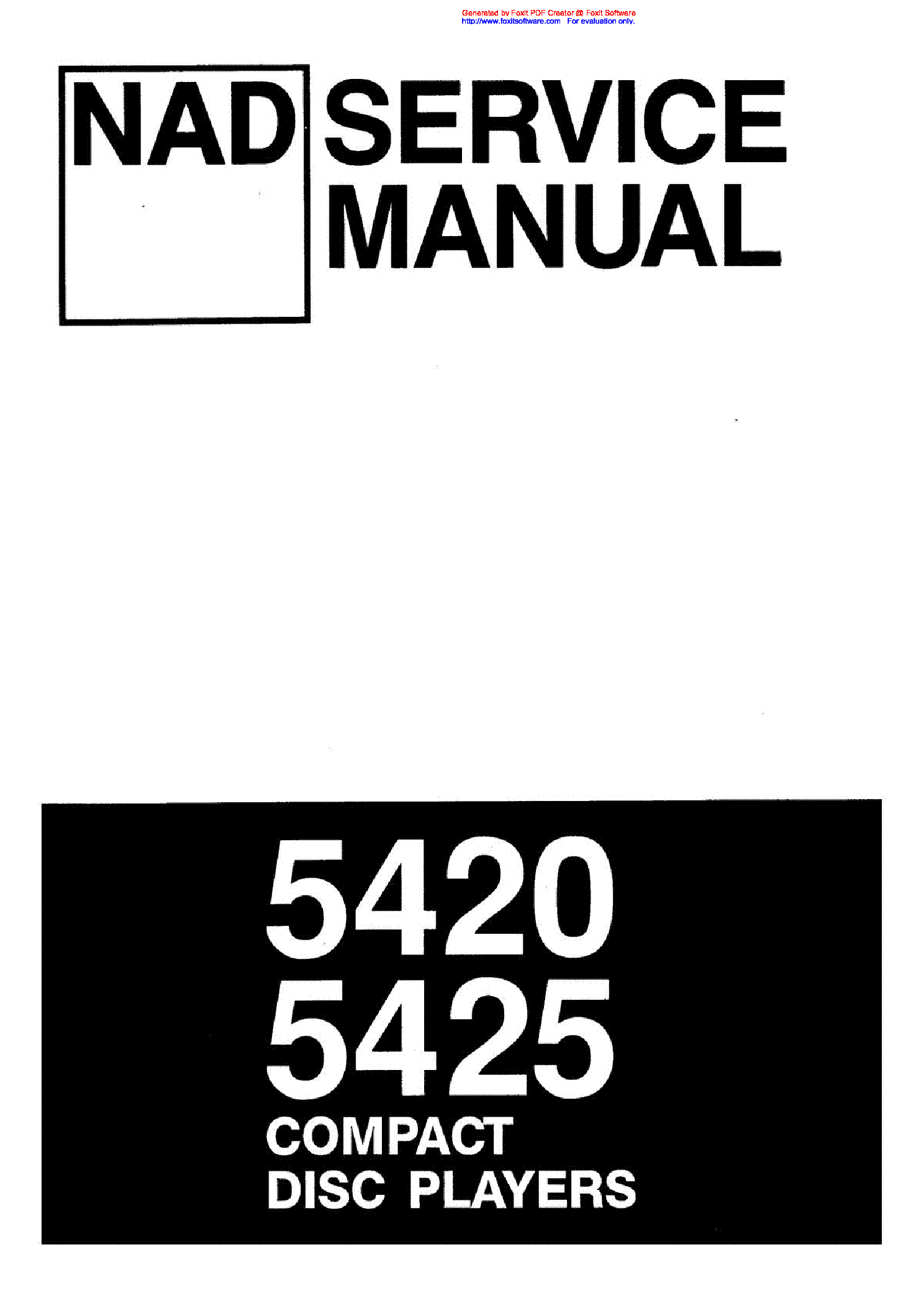 NAD 5420 5425 SM service manual (1st page)