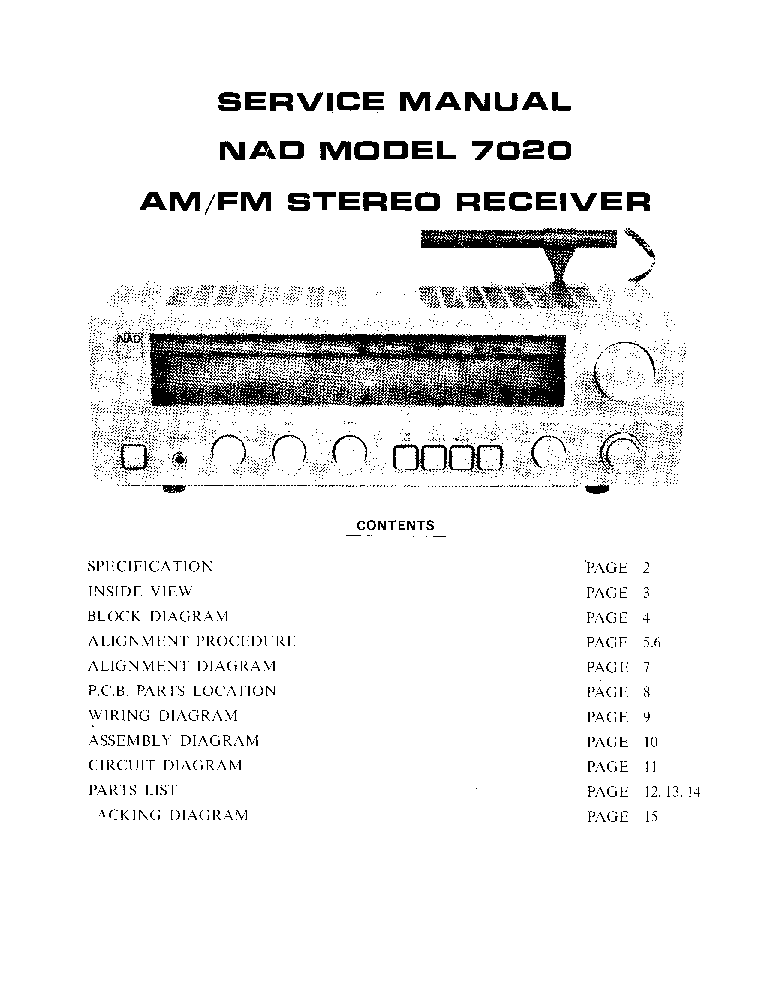NAD 7020 service manual (1st page)