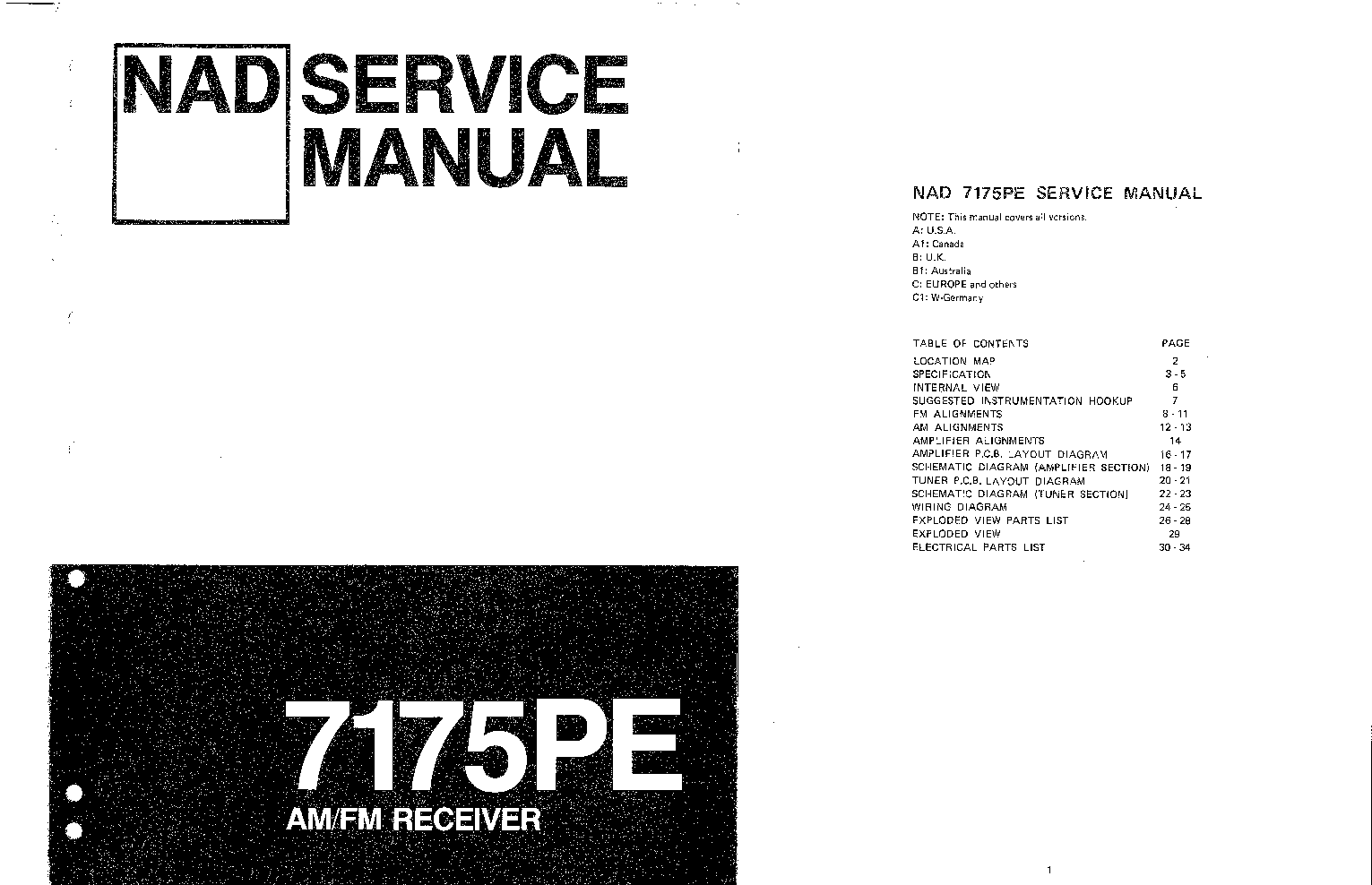 NAD 7175PE SM service manual (1st page)