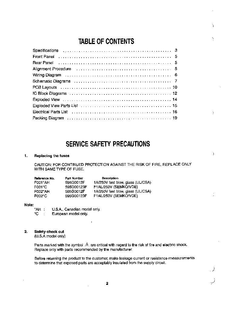 NAD 910 SM service manual (2nd page)