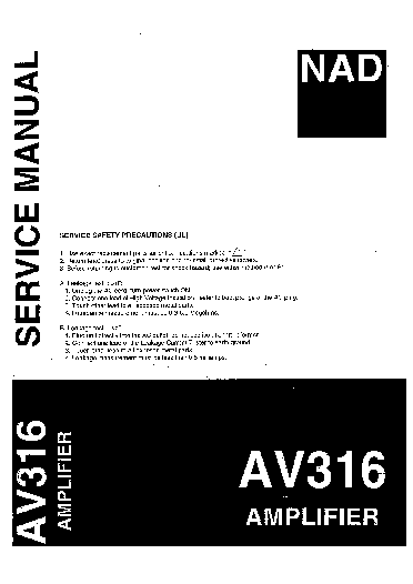 NAD AV316 SM service manual (1st page)