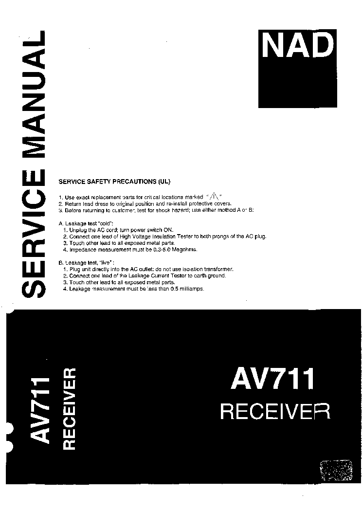 NAD AV711 SM service manual (1st page)