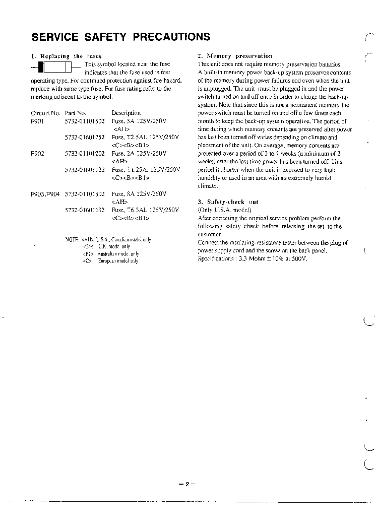NAD AV711 SM service manual (2nd page)