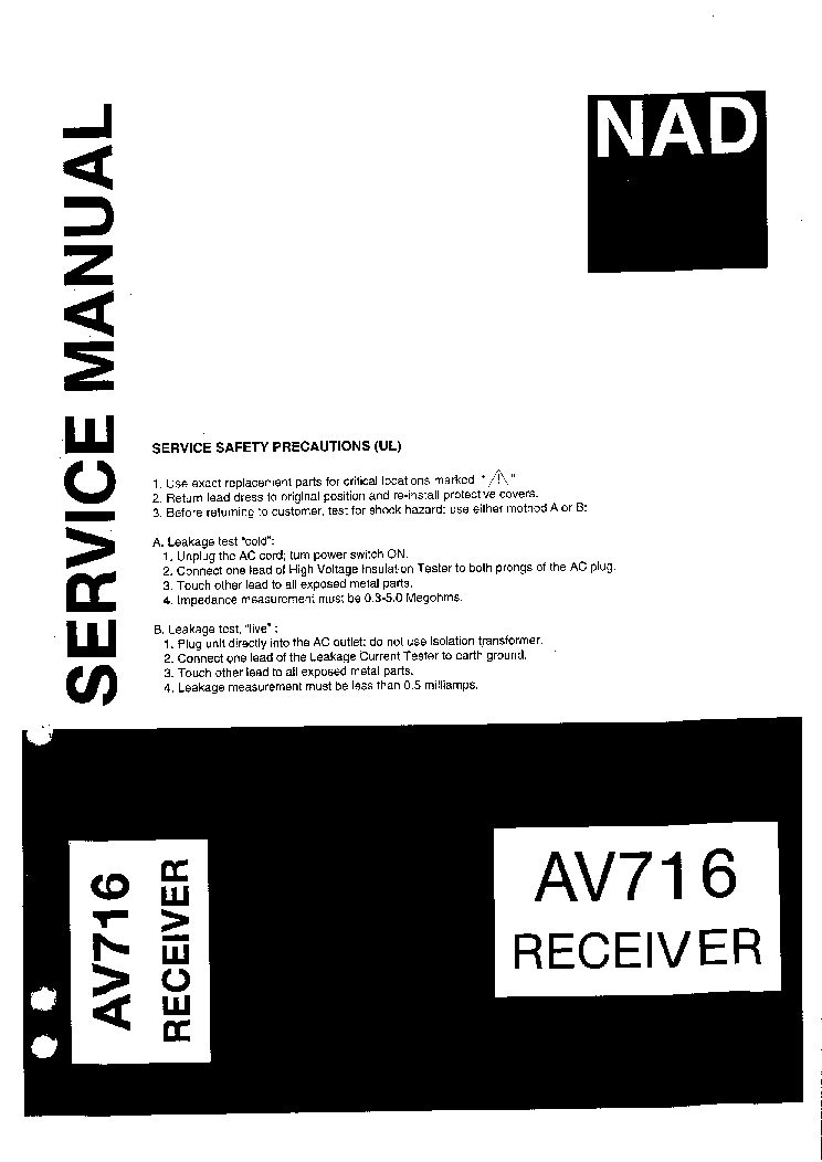 NAD AV716 SM service manual (1st page)