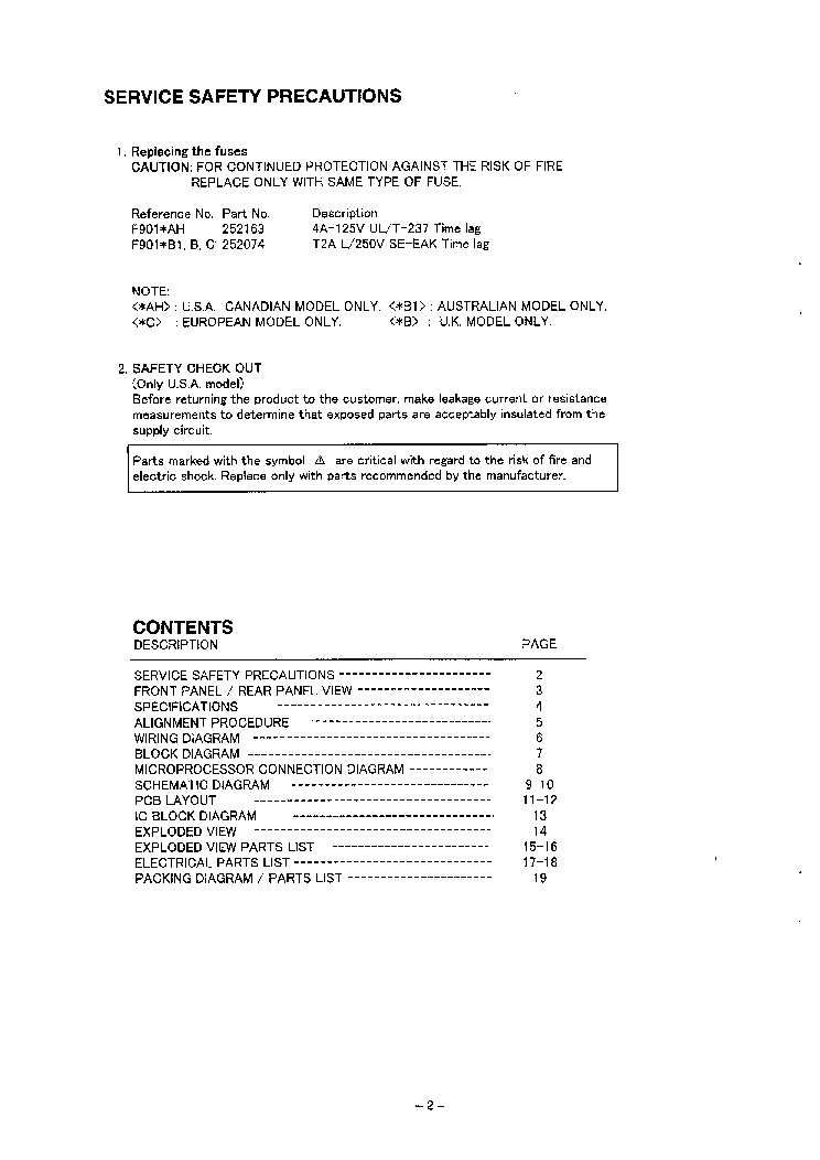 NAD C340 SM service manual (2nd page)