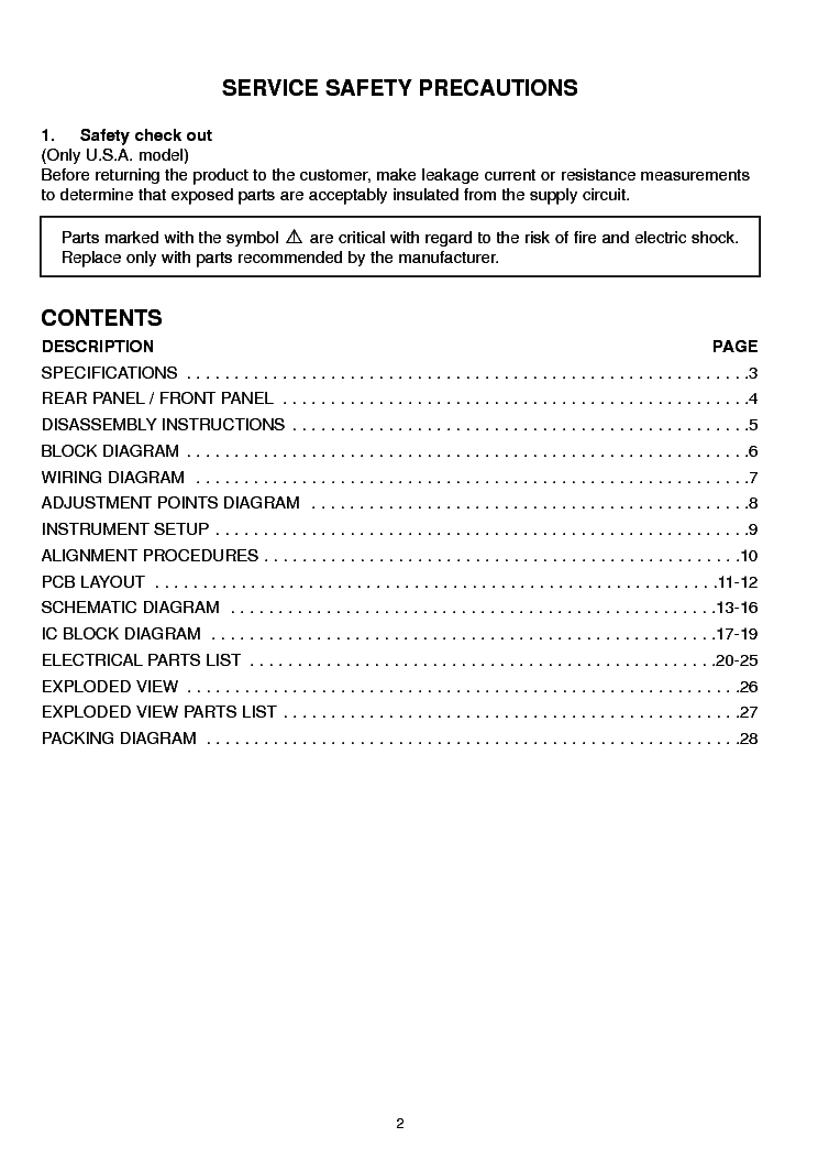 NAD C420 SM service manual (2nd page)