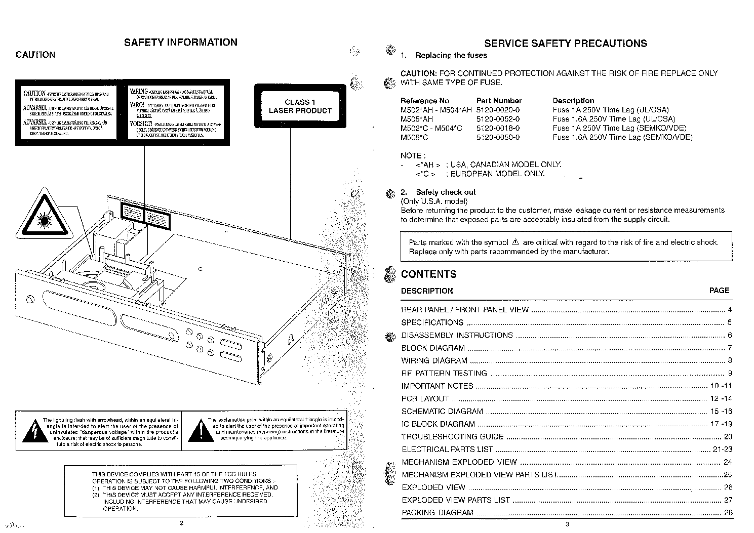 NAD C520 service manual (2nd page)