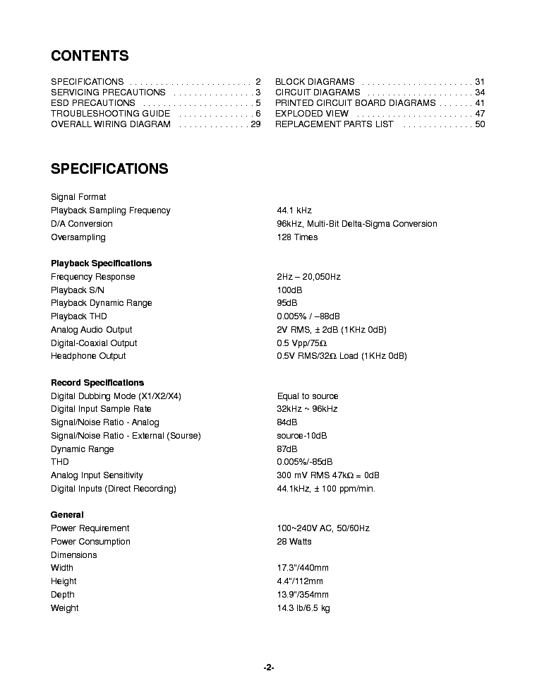NAD C660 SM service manual (2nd page)